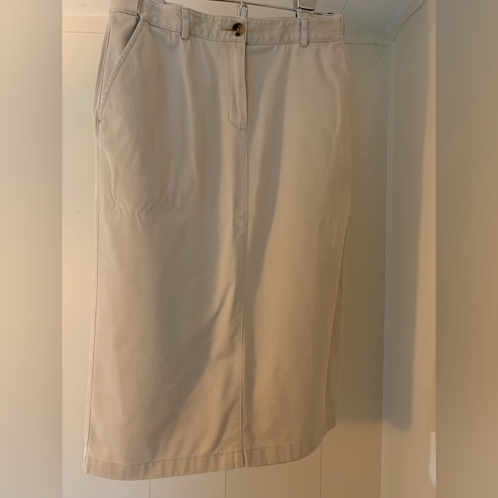 L. L. Bean Beige Khaki Skirt
